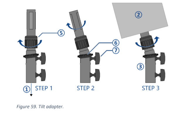 CO-160a Figure 59 showing the loudspeaker tilt-angle adapter